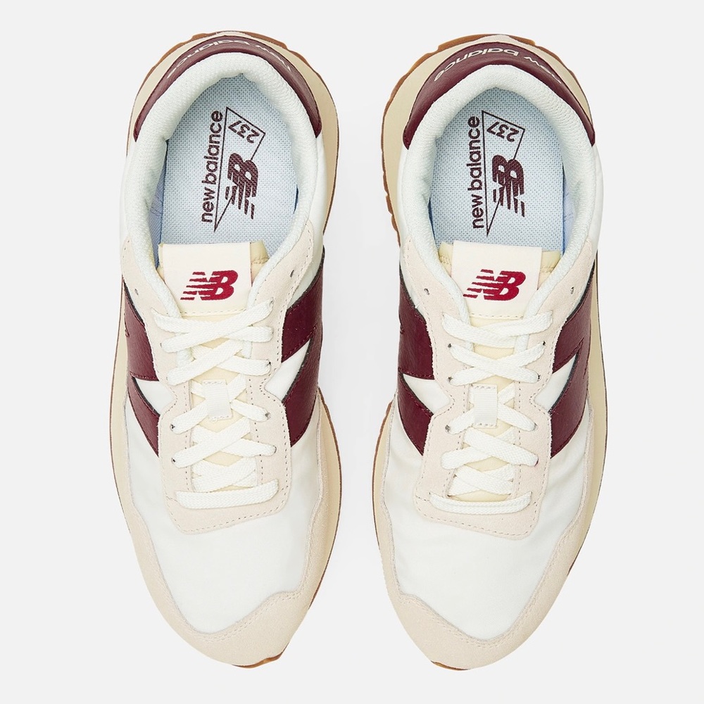 New Balance 237 Moonbeam / Burgundy Retro Running Shoes / Sneakers - Picture 10 of 12